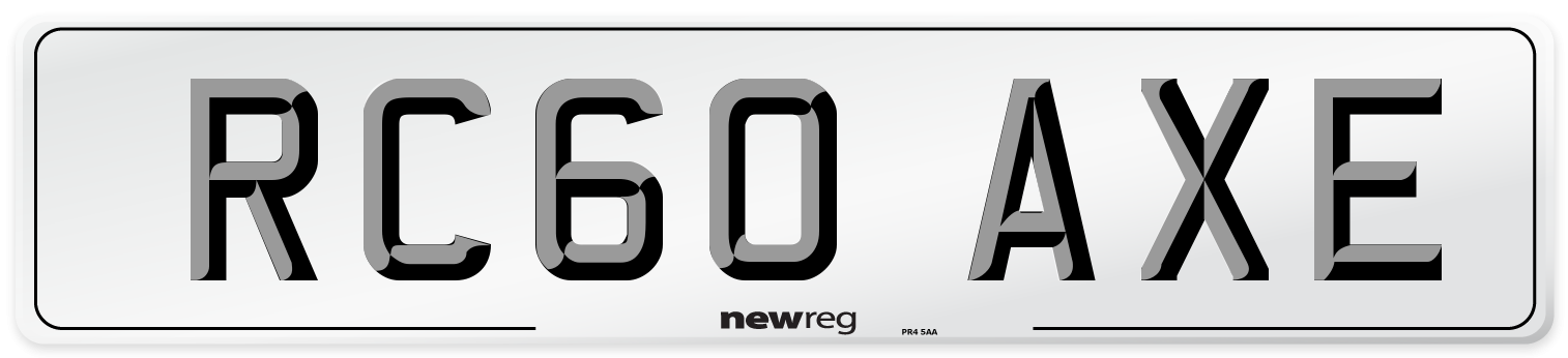 RC60 AXE Number Plate from New Reg